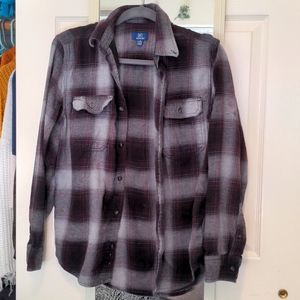 Grey and Burgandy Flannel